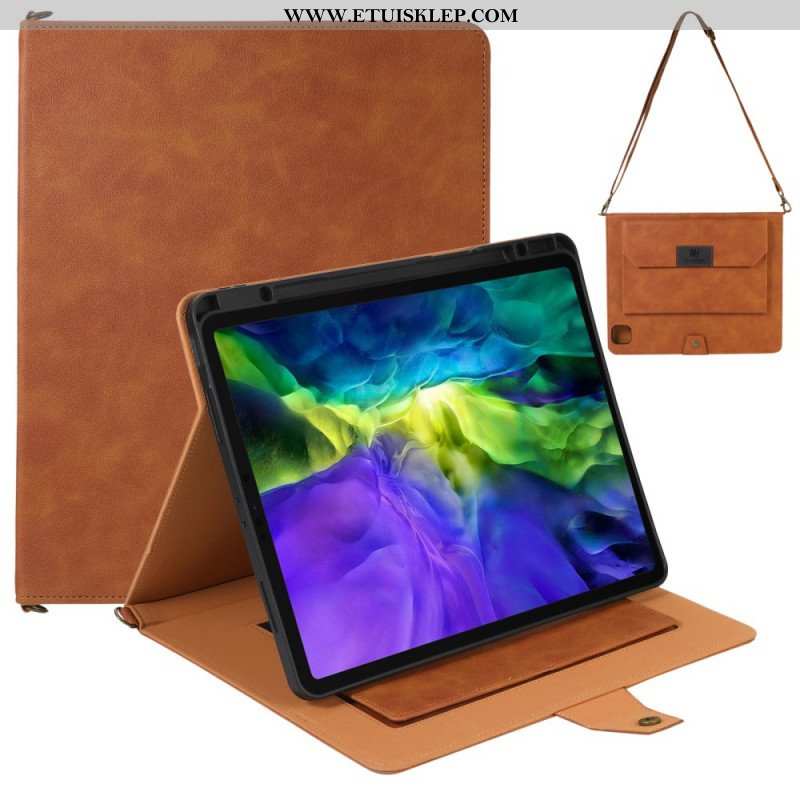 Etui Folio do iPad Pro 12.9" (2022) Pasek Na Ramię Rfid Z Efektem Skóry